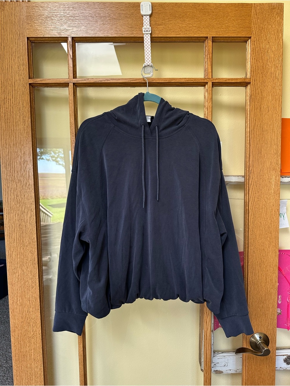 Athleta Black Hooded Pullover Sweatshirt